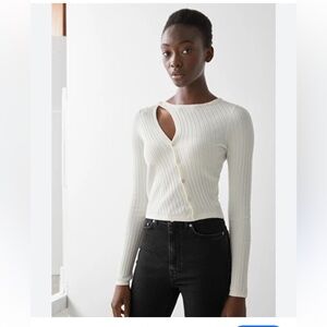 & Other Stories Black Cardigan with Asymmetrical Cutout
